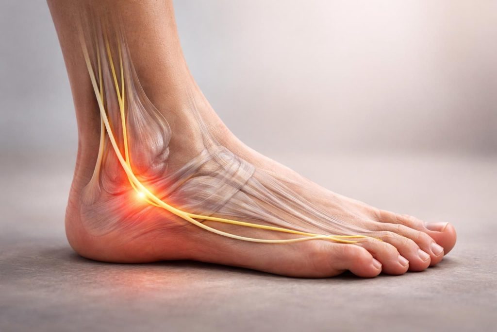 découvrez les causes et traitements de la douleur sur le côté extérieur du pied liée au nerf sural. comprenez les symptômes et soulagez votre inconfort efficacement.