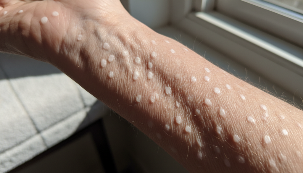 découvrez tout sur les taches blanches sur la peau, appelées hypomélanose en gouttes, leurs causes, symptômes et traitements efficaces pour retrouver une peau uniforme.